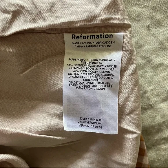 Reformation Rhett Midi Dress in Audrie Check - Size 4 - Picture 12 of 13